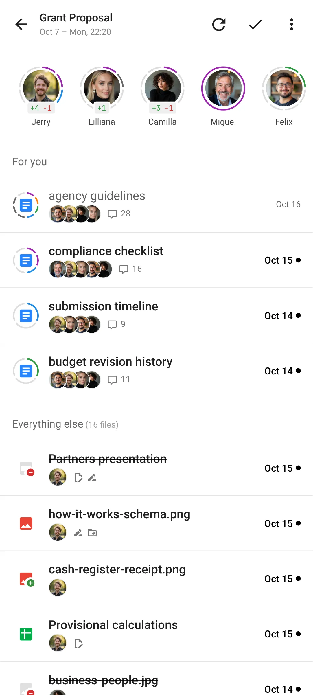FolderFeed folder screen