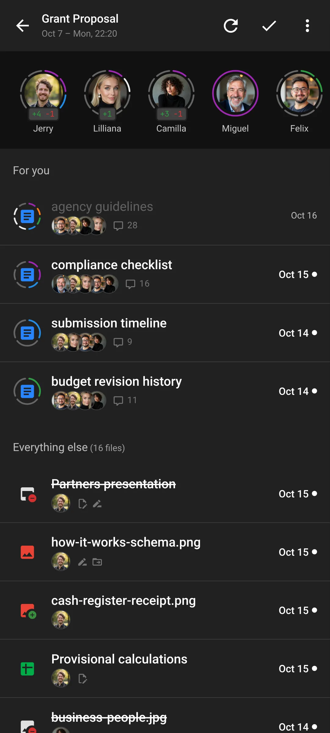 FolderFeed folder screen
