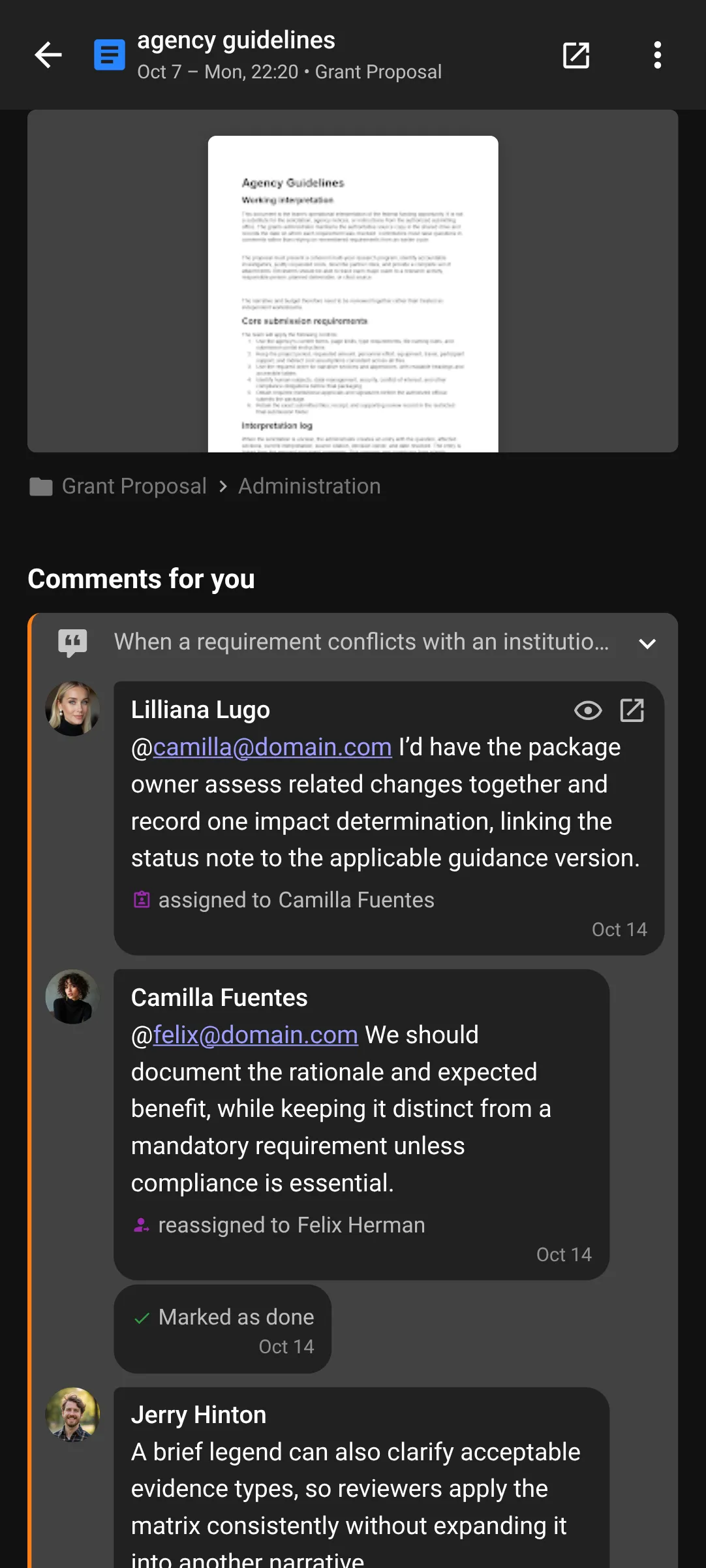 FolderFeed file screen