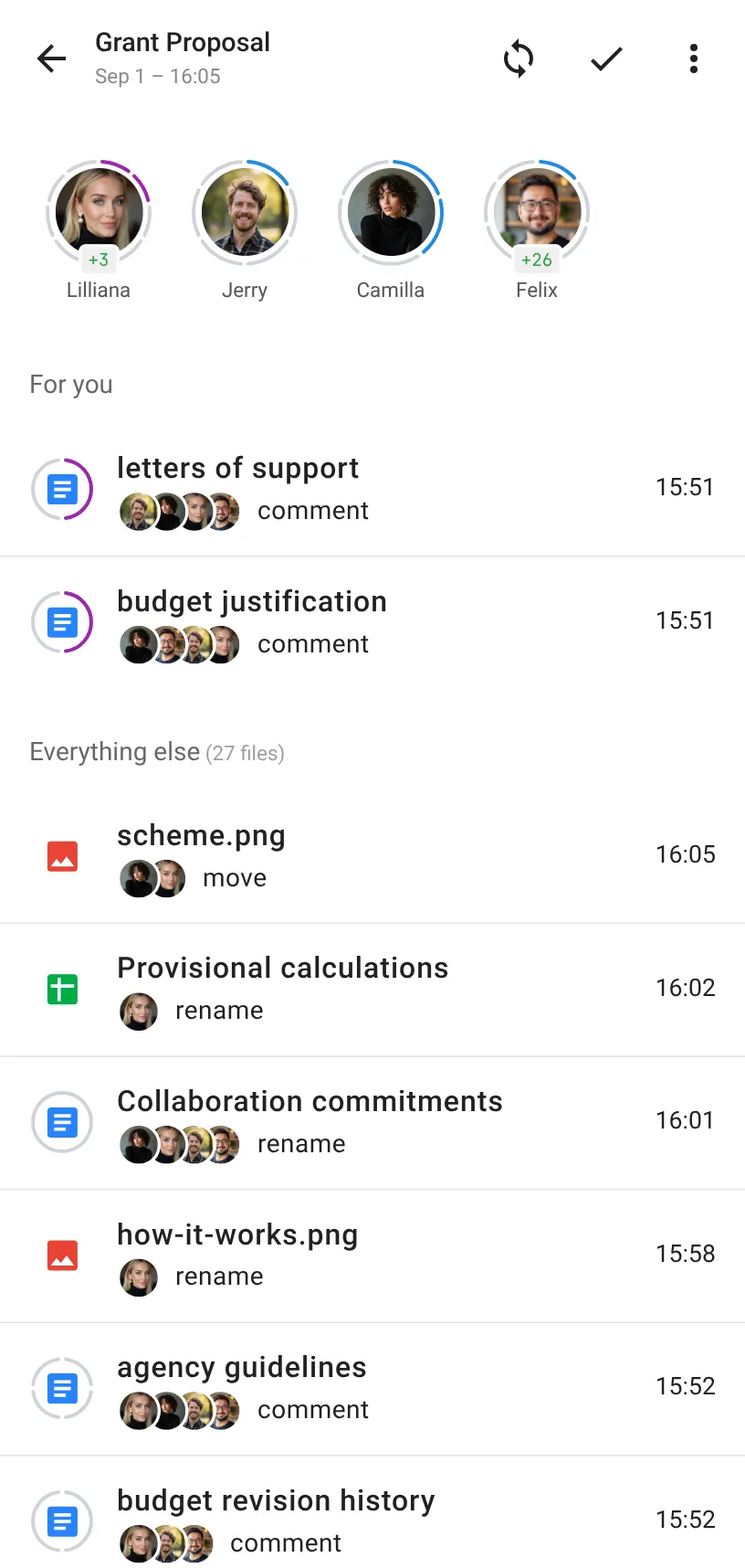 FolderFeed folder screen